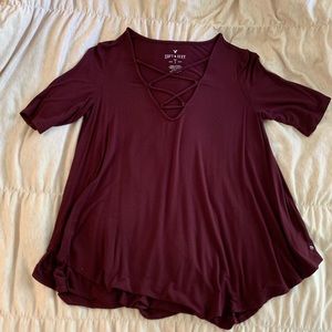 Maroon top from AE